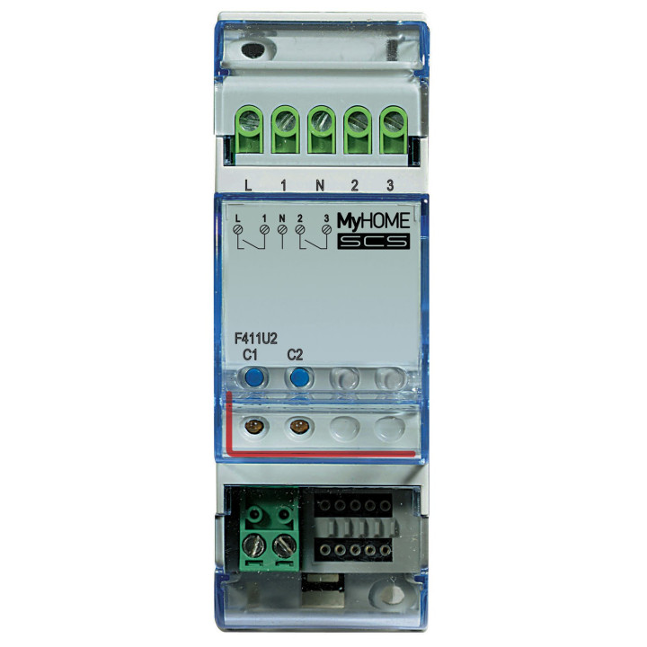 Actionneur 2 Relais Pour Éclairage/Moteur Myhome_Up - 2 Modules