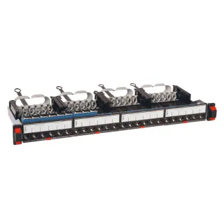 Panneau Brassage Droit 19Pouces 1U Lcs³ Catégorie 6 Avec 24 Connecteurs Rj45 Ftp