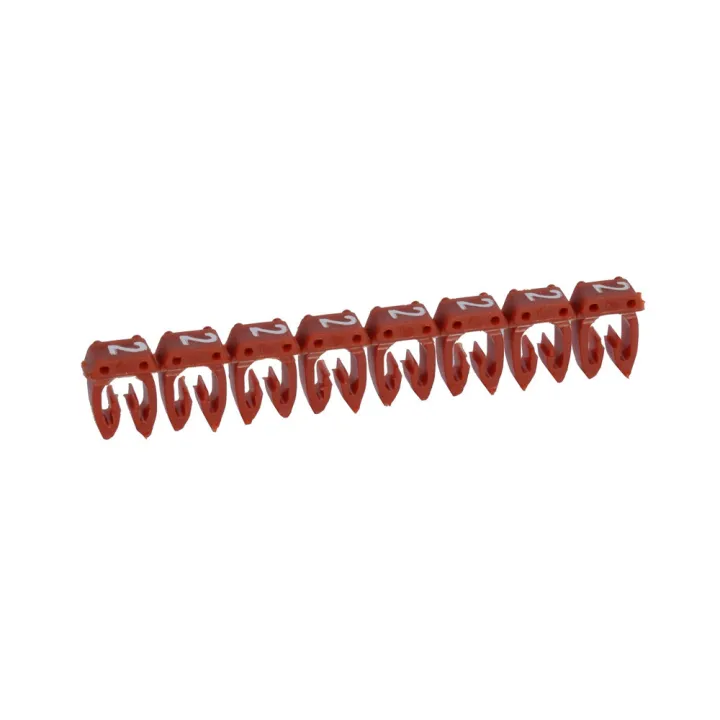 Repère Cab 3 Pour Filerie 0,5Mm² À 1,5Mm² Et Blocs De Jonction Chiffre 2 Rouge
