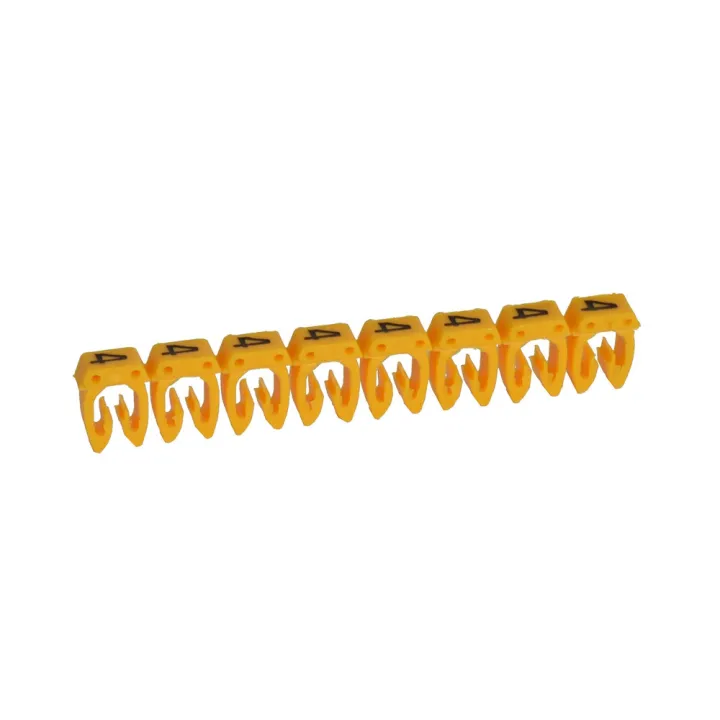 Repère Cab 3 Pour Filerie 0,5Mm² À 1,5Mm² Et Blocs De Jonction Chiffre 4 Jaune