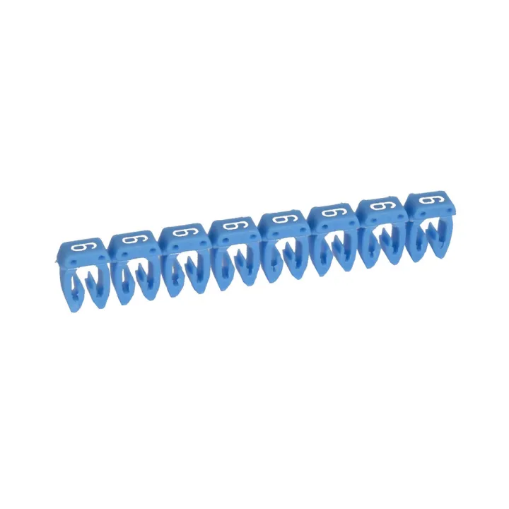 Repère Cab 3 Pour Filerie 0,5Mm² À 1,5Mm² Et Blocs De Jonction Chiffre 6 Bleu