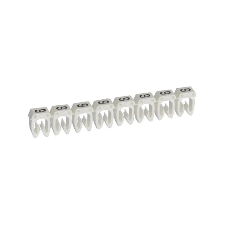 Repère Cab 3 Pour Filerie 0,5Mm² À 1,5Mm² Et Blocs De Jonction Chiffre 9 Blanc