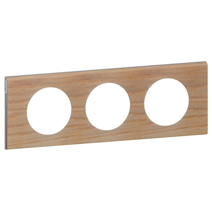 Plaque Céliane Matières 3 Postes - Finition Chêne Blanchi