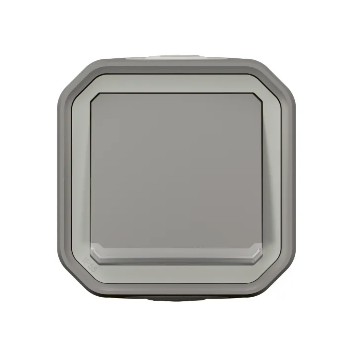 Poussoir No Lumineux Plexo Complet Saillie - Gris