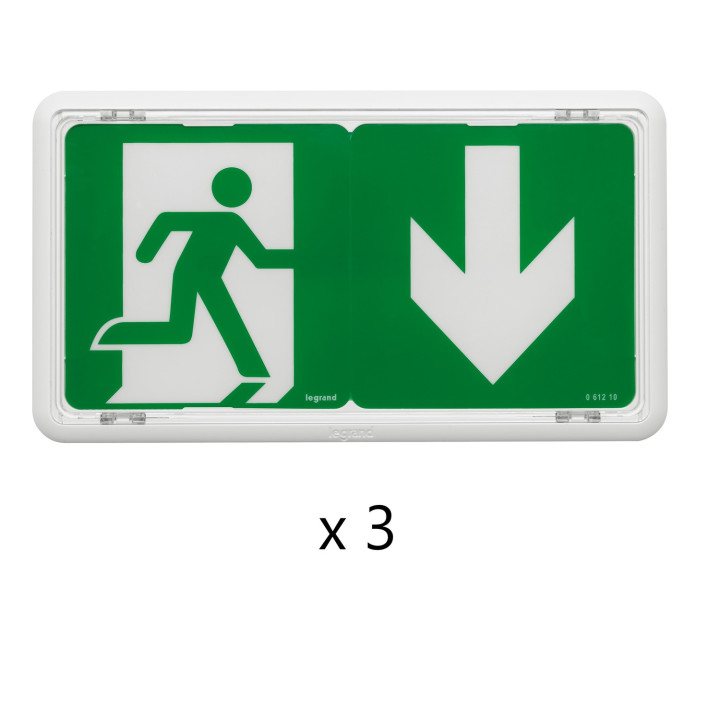 Pack 3 Baes D'Évacuation Saillie À Led 45Lm 1H Plastique Ip43 Ik07 Sati Connecté