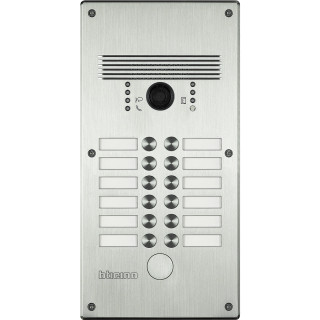 Platine Antivandale À Bouton Poussoir Linea 300 Pour 9 À 12 Appels Façade Inox