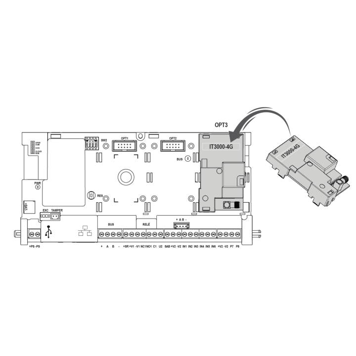 Interface 4G Avec Antenne Pour Centrale Mp3000