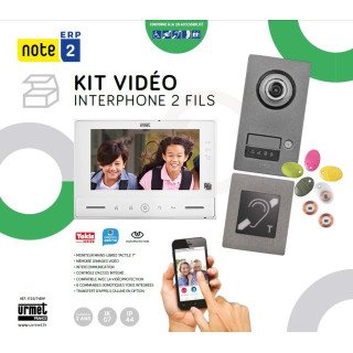 Kit Portier Video Note 2 Erp, Platine 1Bp Et Moniteur 7" + Boucle Magnétique