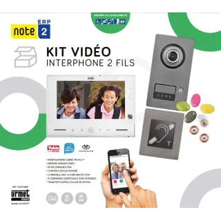 Kit Portier Video Note 2 Erp, Platine 1Bp Et Moniteur 7" + Boucle Magnétique