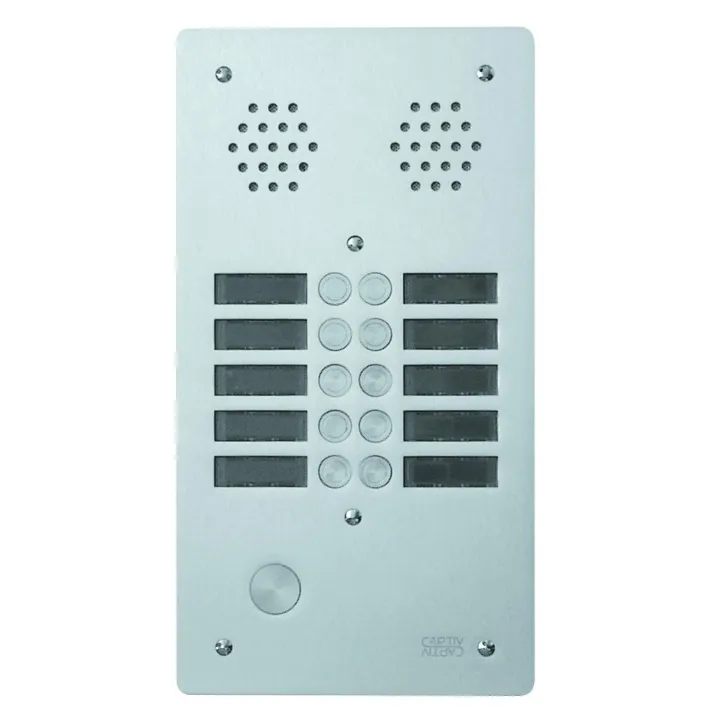 Plaque AV Alu 6Mm 2R 10Bp pour systèmes URMET