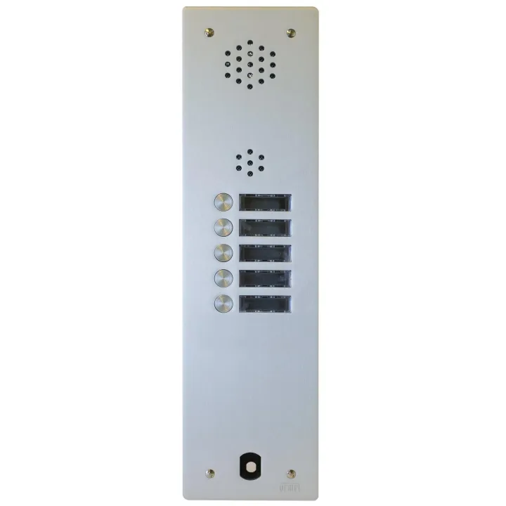 Plaque Audio Alu 5 Bp 2Voice Complete pour systèmes URMET