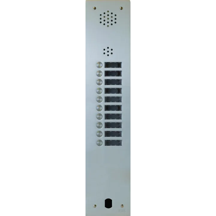 Plaque Audio Alu 10 Bp 2Voice Complete pour systèmes URMET