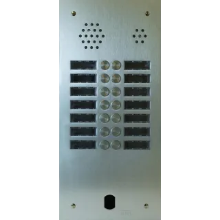 Plaque Audio Alu 2 Rangées 14Bp 2Voice Complete