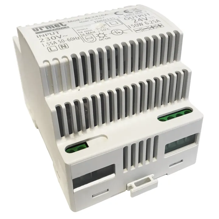 Alimentation 24Vcc 6,25A, 4 Modules Rail Din, Normes Ce