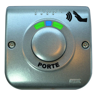 Bouton sortie sans contact, conforme loi handicap, buzzer, voyant, IP54/IK10.
