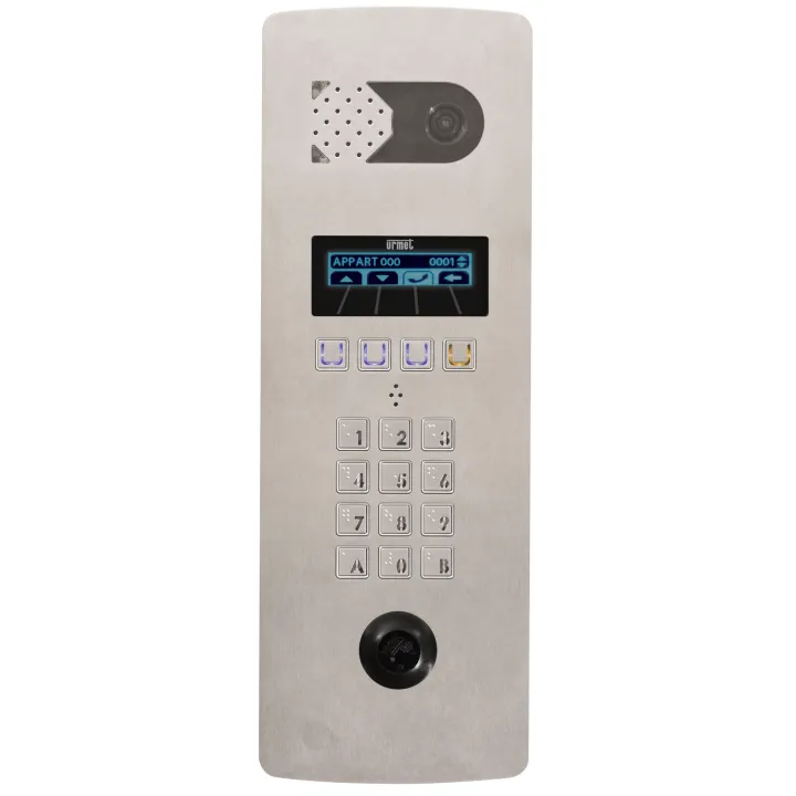 Platine Vidéo À Défilement 2Voice 2 Lignes Perçage T25 - Inox Poteau Technique