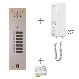 Kit Audio Préprogrammé, 2Voice, Platine Et Postes, 1 Rangée, 7 Boutons