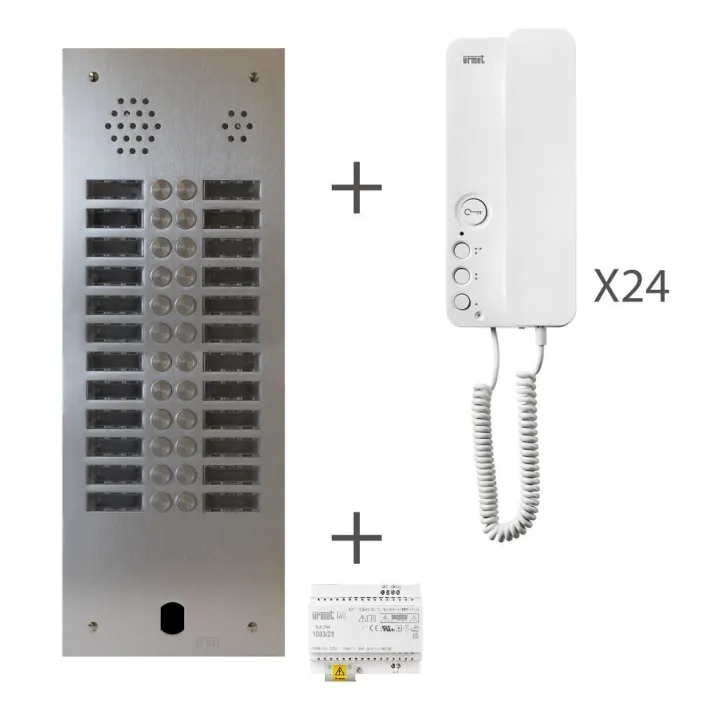 Kit Audio Préprogrammé, 2Voice, Platine Et Postes, 2 Rangée, 24 Boutons