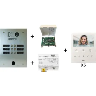 Kit Vidéo Préprogrammé, 2Voice, Platine Et Moniteurs, 2 Rangées, 6 Boutons
