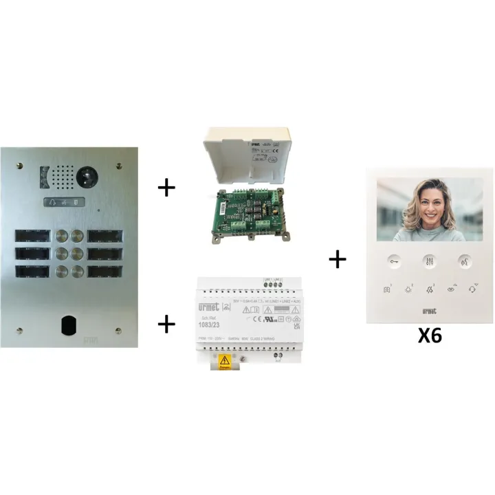 Kit Vidéo Préprogrammé, 2Voice, Platine Et Moniteurs, 2 Rangées, 6 Boutons