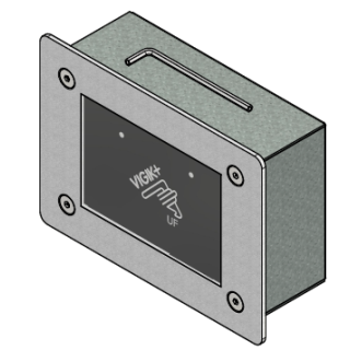 Lecteur encastré antivandale Vigik+ pour résidents et prestataires.