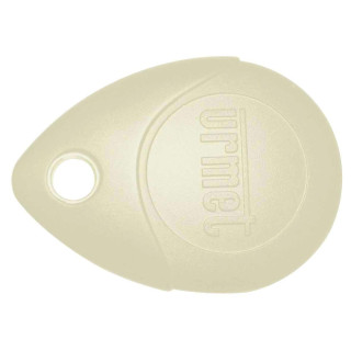 Clé Mifare 13.56 MHz blanche,  IP68, antichoc IK8, avec œillet métallique .