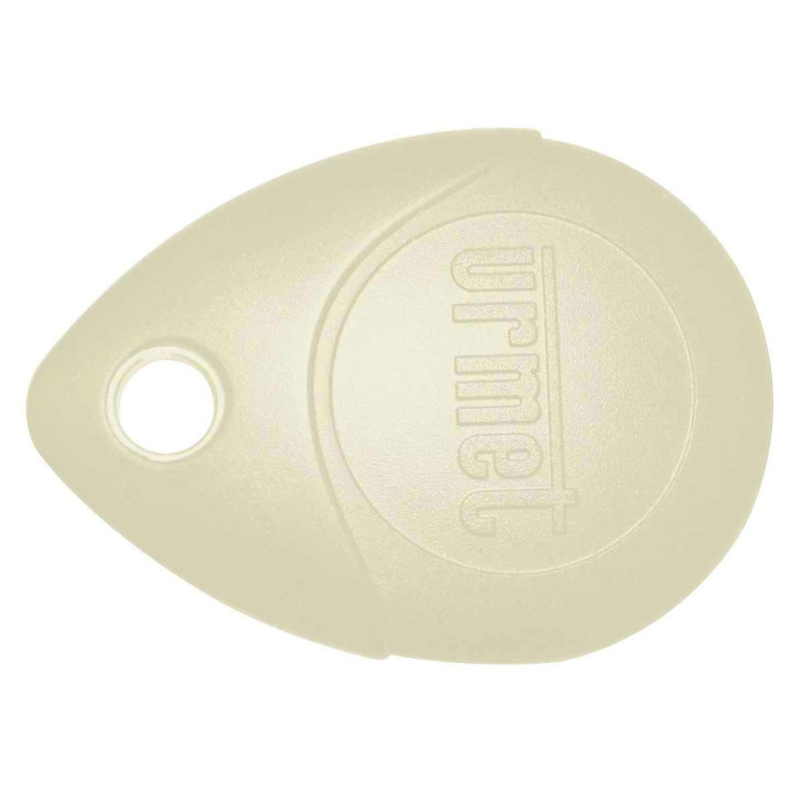 Clé Mifare 13.56 MHz blanche,  IP68, antichoc IK8, avec œillet métallique .