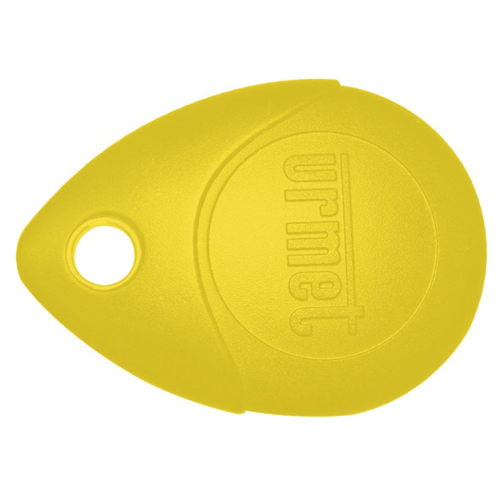 Clé Mifare 13.56 MHz jaune,  IP68, antichoc IK8, avec œillet métallique .