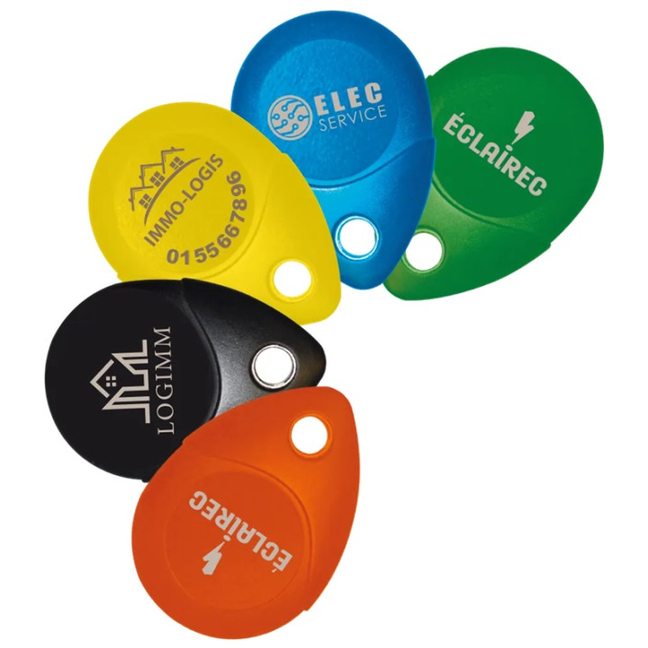 Clé Mifare Personnalisée 13.56 Mhz Noire, Étanche Ip68, Antichoc Ik8.