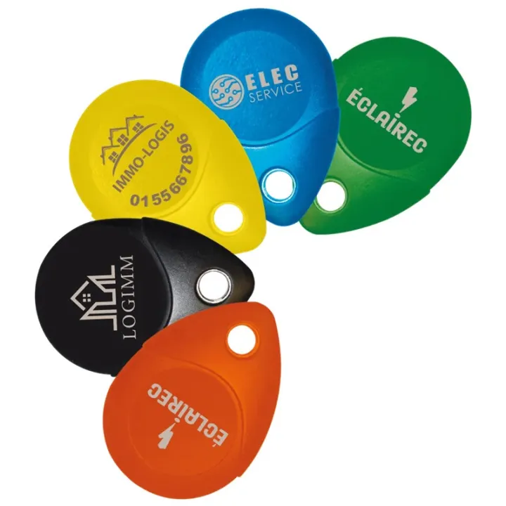 Badge Mifare Personnalisée 13.56 Mhz Noire, Étanche Ip68, Antichoc Ik8