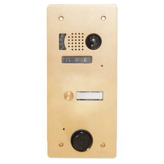 Ce produit est Plaque Video Alu 1 Bp 2Voice Champagne pour systèmes URMET