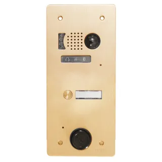 Plaque Video Alu 1 Bp 2Voice Champagne pour systèmes URMET