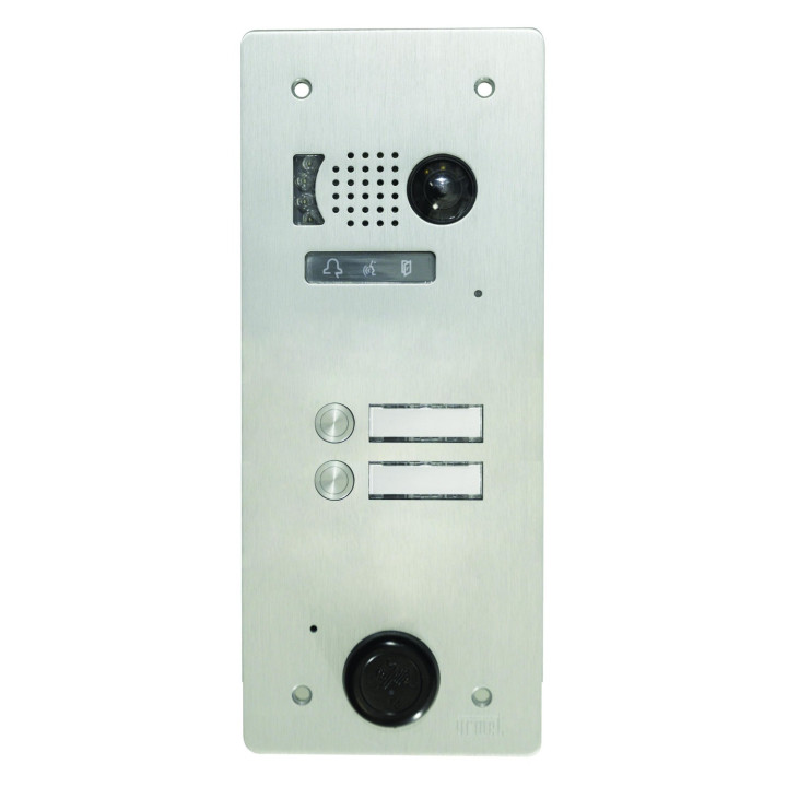 Ce produit est Plaque de rue vidéo 1 rangée 2 touches pour systèmes URMET