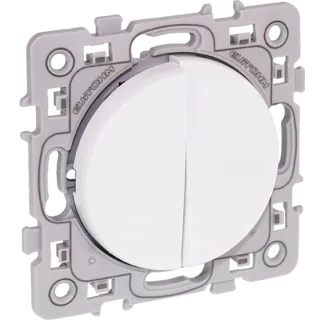 Square Double Bouton Poussoir Blanc