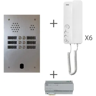 Kit Audio Préprogrammé, 2Voice, Platine Et Postes, 2 Rangées, 6 Boutons