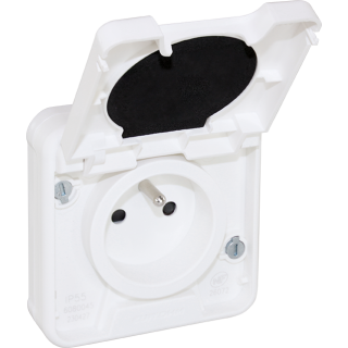 Oxxo Pc 2P+T Blanc Encastré Ip55 D