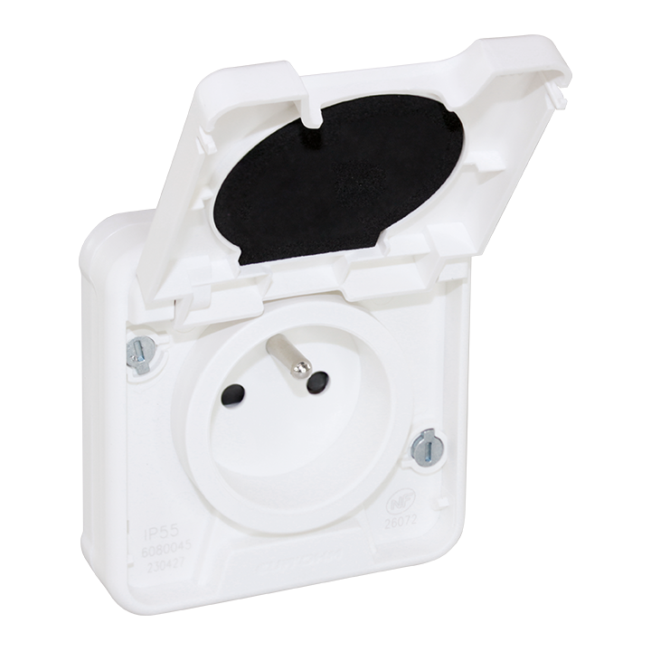 Oxxo Pc 2P+T Blanc Encastré Ip55 D