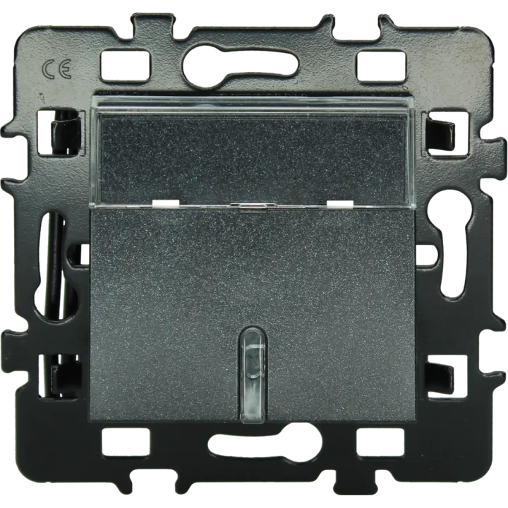 Bouton Poussoir Porte-Étiquette Lumineux ( Voyant Rouge)Anthracite