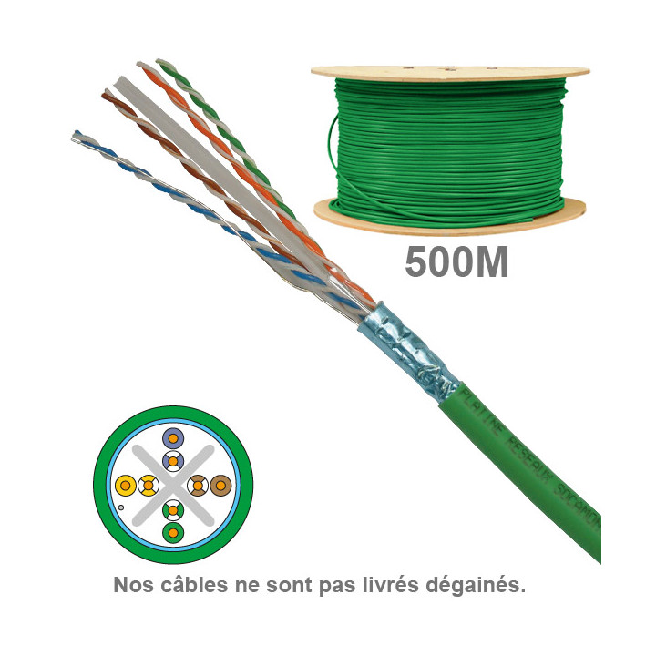 CABLE CAT6 FUTP LSZH 1X4P 100 OHMS AWG23 TOURET 500M (PRIX AU M)