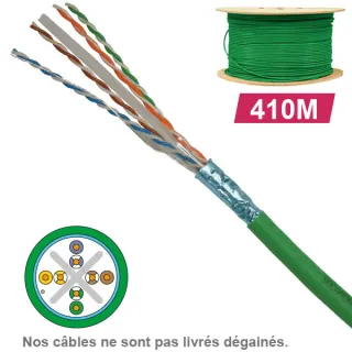 Câble Cat6 Futp Lszh 1X4P 100 Ohms Awg23 Touret 410M Ref 6700