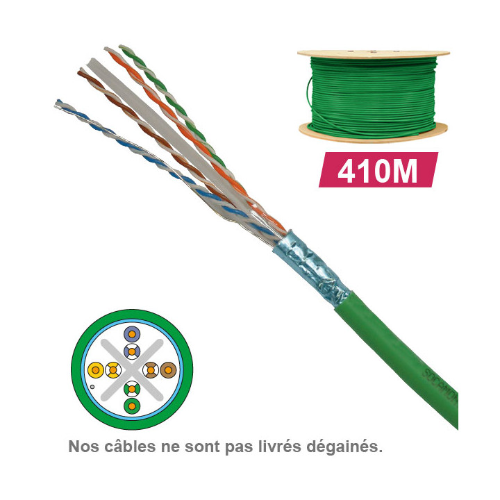 CABLE CAT6 FUTP LSZH 1X4P 100 OHMS AWG23 TOURET 410M REF 6700