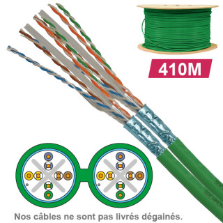 Câble Cat6 Futp Lszh 2X4P 100 Ohm Awg23 Touret 410M Ref 6701