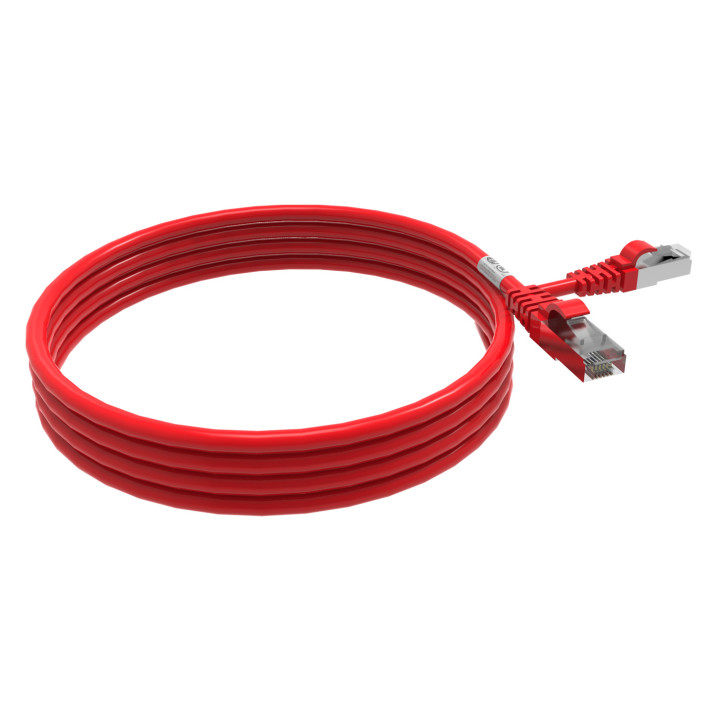 CORDON RJ45 CAT6 FUTP 100OHMS LSOH SURMOULE ROUGE LG 2M