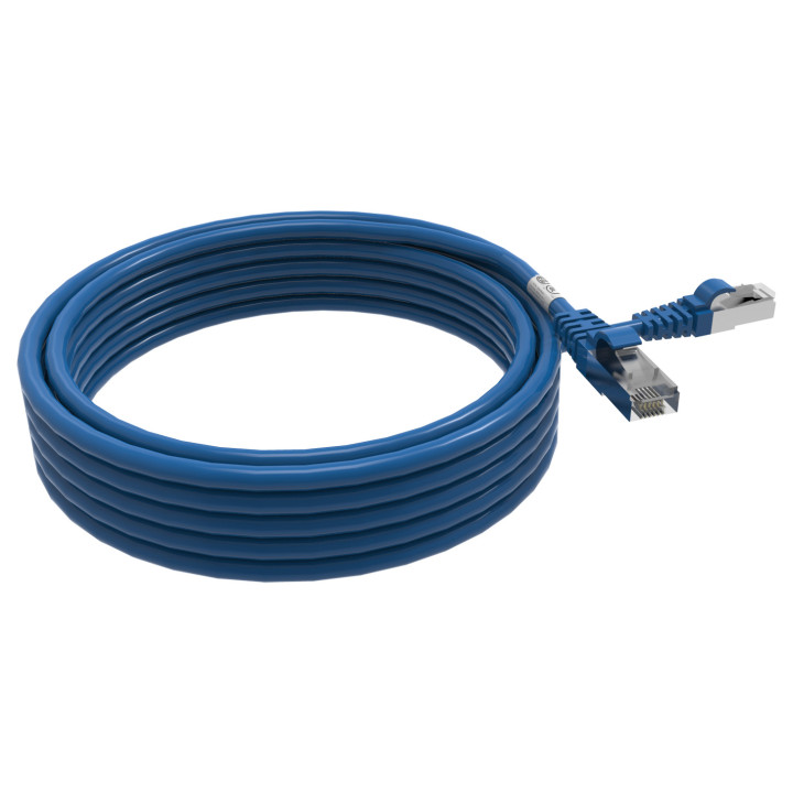 CORDON RJ45 CAT6 FUTP 100OHMS LSOH SURMOULE BLEU LG 5M