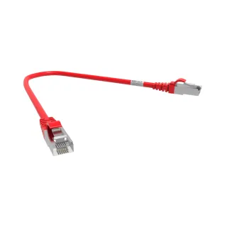 Cordon Rj45 Cat6A Sftp 100 Ohms Lsoh Surmoule Rouge Lg 0,30M