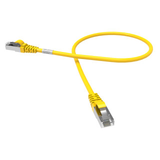 CORDON RJ45 CAT6A SFTP 100 OHMS LSOH SURMOULE JAUNE LG 0,50M
