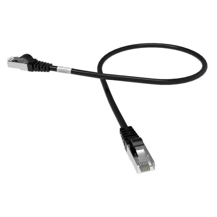 Cordon Rj45 Cat6A Sftp 100Ohms Lsoh Surmoule Noir Lg 0,50M