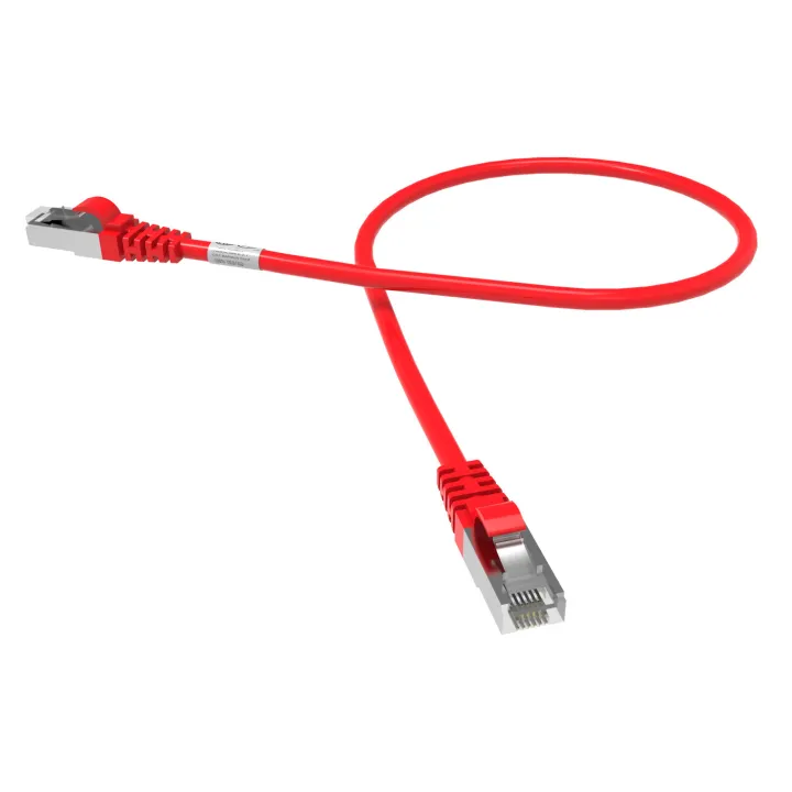 Cordon Rj45 Cat6A Sftp 100 Ohms Lsoh Surmoule Rouge Lg 0,50M