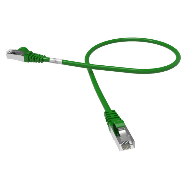 CORDON RJ45 CAT6A SFTP 100 OHMS LSOH SURMOULE VERT LG 0,50M