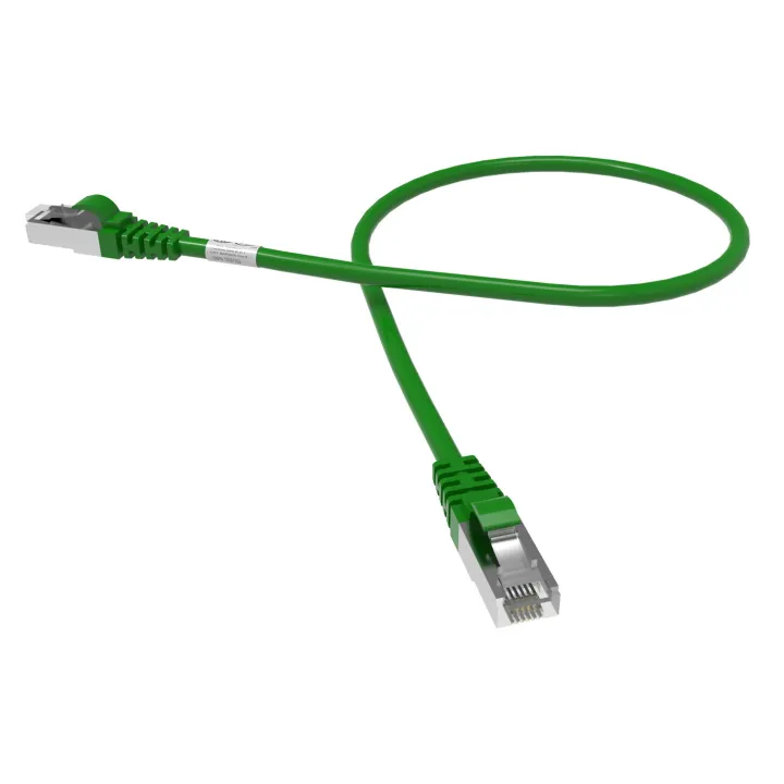 Cordon Rj45 Cat6A Sftp 100 Ohms Lsoh Surmoule Vert Lg 0,50M